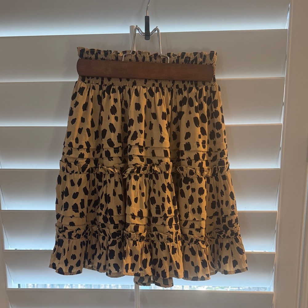 Vineyard Vines Smocked Leopard Print Tiered Skirt